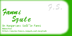 fanni szule business card